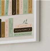 "ABC for booklovers" - Personalized Art Print in Mustard by Lottie Aldarwish - Frame Close-up