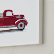 "Vintage fire apparatus" - Art Print in Vintage Red by Rebecca Marchese - Frame Close-up