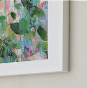 "Secret Garden" - Art Print in Leafy Green by Sonal Nathwani - Frame Close-up