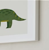 "Triceratops" - Art Print in Cream by Amy Mullen - Frame Close-up