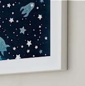 "Through space and time" - Art Print in Prussian blue by raven erebus - Frame Close-up