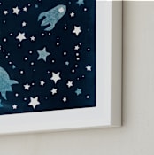 "Through space and time" - Art Print in Prussian blue by raven erebus - Frame Close-up