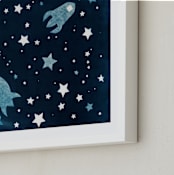 "Through space and time" - Art Print in Prussian blue by raven erebus - Frame Close-up