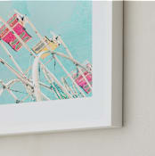 "Fair Days 3" - Art Print in Aqua, Pink, Yellow by Shannon Howard - Frame Close-up