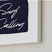 "The Surf is Calling" - Art Print in Deep Navy by AK Graphics - Frame Close-up