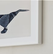 "Paper Animals: TRex" - Art Print in Moody blue by Maja Cunningham - Frame Close-up