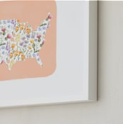 "She's a Wildflower" - Art Print in Apricot by Sara Berrenson - Frame Close-up