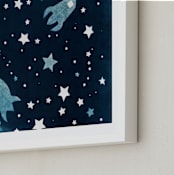 "Through space and time" - Art Print in Prussian blue by raven erebus - Frame Close-up