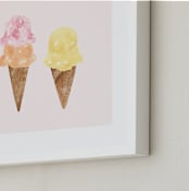 "Ice Cream Party" - Art Print in Blush by Beth Schneider - Frame Close-up