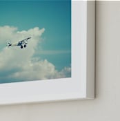 "Fly With Me I" - Art Print in Sky Blue by Erin Beutel - Frame Close-up
