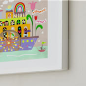 "Onward to a Beautiful Future" - Art Print in Mint by Shelley Kommers - Frame Close-up
