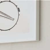 "Drummer" - Art Print in black and white by Marker Girl - Frame Close-up