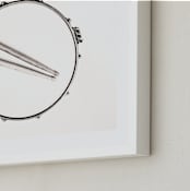 "Drummer" - Art Print in black and white by Marker Girl - Frame Close-up
