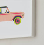 "Cruising Nantucket" - Art Print in Pale Pink by Kelsey Livingston - Frame Close-up