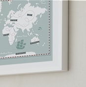 "Treasure Map" - Art Print in Powder Blue by Jessie Steury - Frame Close-up
