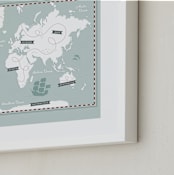 "Treasure Map" - Art Print in Powder Blue by Jessie Steury - Frame Close-up