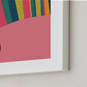 "Stripy Toucan" - Art Print in Coral by Catherine Culvenor - Frame Close-up