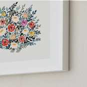 "Porcupine Bloom" - Art Print in Peony Red by Afton Harding - Frame Close-up