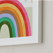 "Rainbow & Clouds" - Art Print in Ruby Red by melanie mikecz - Frame Close-up