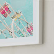 "Fair Days 3" - Art Print in Aqua, Pink, Yellow by Shannon Howard - Frame Close-up