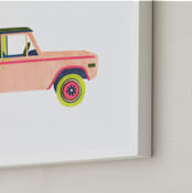 "Cruising Nantucket" - Art Print in Pale Pink by Kelsey Livingston - Frame Close-up