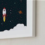 "Outer Space" - Art Print in White by Oma N. Ramkhelawan - Frame Close-up