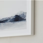 "Alaska from Sea" - Art Print in Navy by Kelsey McNatt - Frame Close-up