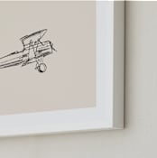 "Take Flight Loose Sketch 2" - Art Print in Beige by Katie Mulder - Frame Close-up