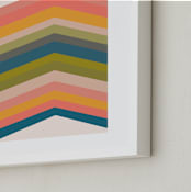 "Retro Stripes" - Art Print in Pool by Beth Vassalo - Frame Close-up