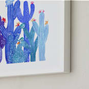 "Blue Desert" - Art Print in Dusky Blue by Jenn Rice - Frame Close-up