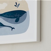 "Little Whale" - Art Print in Marine by Erica Krystek - Frame Close-up