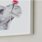 "All Dolled Up" - Art Print in Pom Pom Blue by Kelsey Mucci - Frame Close-up