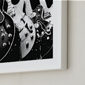 "Guitars, Monochrome" - Art Print in Black by Jason - Frame Close-up