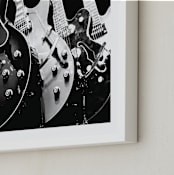 "Guitars, Monochrome" - Art Print in Black by Jason - Frame Close-up