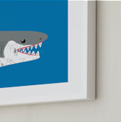 "smile" - Art Print in Ocean Blue by mo kelley - Frame Close-up