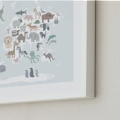 "Wild World Map" - Art Print in Sky by Jessie Steury - Frame Close-up