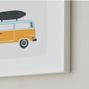 "Wheels 4" - Art Print in Mustard by Kristie Kern - Frame Close-up