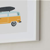 "Wheels 4" - Art Print in Mustard by Kristie Kern - Frame Close-up