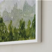 "Towering Tree Tops" - Art Print in Olive by Roopali - Frame Close-up