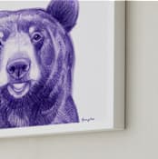 "Purple Bear" - Art Print in violets by Tracy Ann - Frame Close-up
