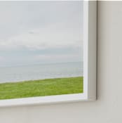"Contemplating The Horizon" - Art Print in Silver Blue by Alexandra Feo - Frame Close-up