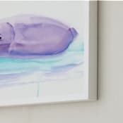 "Hippo Hooray" - Art Print in lilac by Lindsay Megahed - Frame Close-up