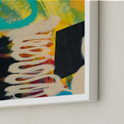 "Profound Blue and Green Series 1" - Art Print in Turquoise by Angela Simeone - Frame Close-up