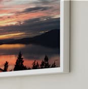 "San Juan Islands Sunset" - Art Print in Salmon Sunset by Sea and Sky - Frame Close-up