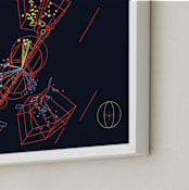 "Particle Accelerator Horizontal" - Art Print in Deep Space Blue by Tyler Tea - Frame Close-up