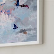 "Light Blue, Gray, and Pink Abstract Art" - Art Print in light bluish gray by Caryn Owen - Frame Close-up