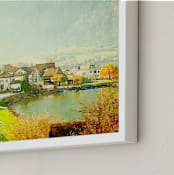 "sunny morning in the village" - Art Print in Sunshine Yellow by Teng Wang - Frame Close-up