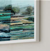 "Northern Stretch" - Art Print in Jade Green by Hadas Tal - Frame Close-up