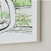 "Reflections In The Rain" - Art Print in Rainy Day Light by Michelle Waldie - Frame Close-up