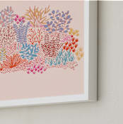 "Botanical Garden SF" - Art Print in Peach by Katja Ollendorff - Frame Close-up